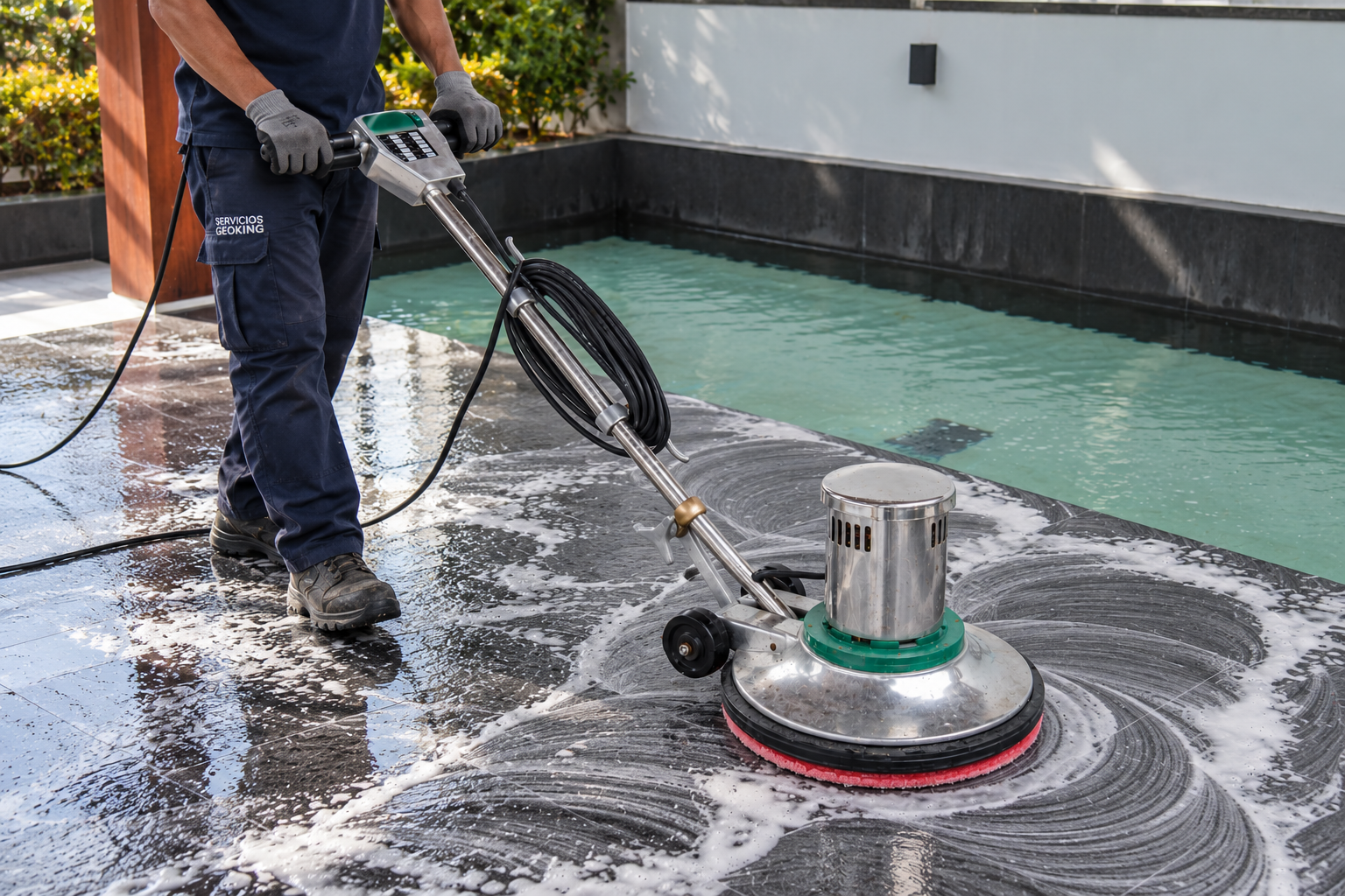 Servicio de lavado de pisos realizado por GeoKing