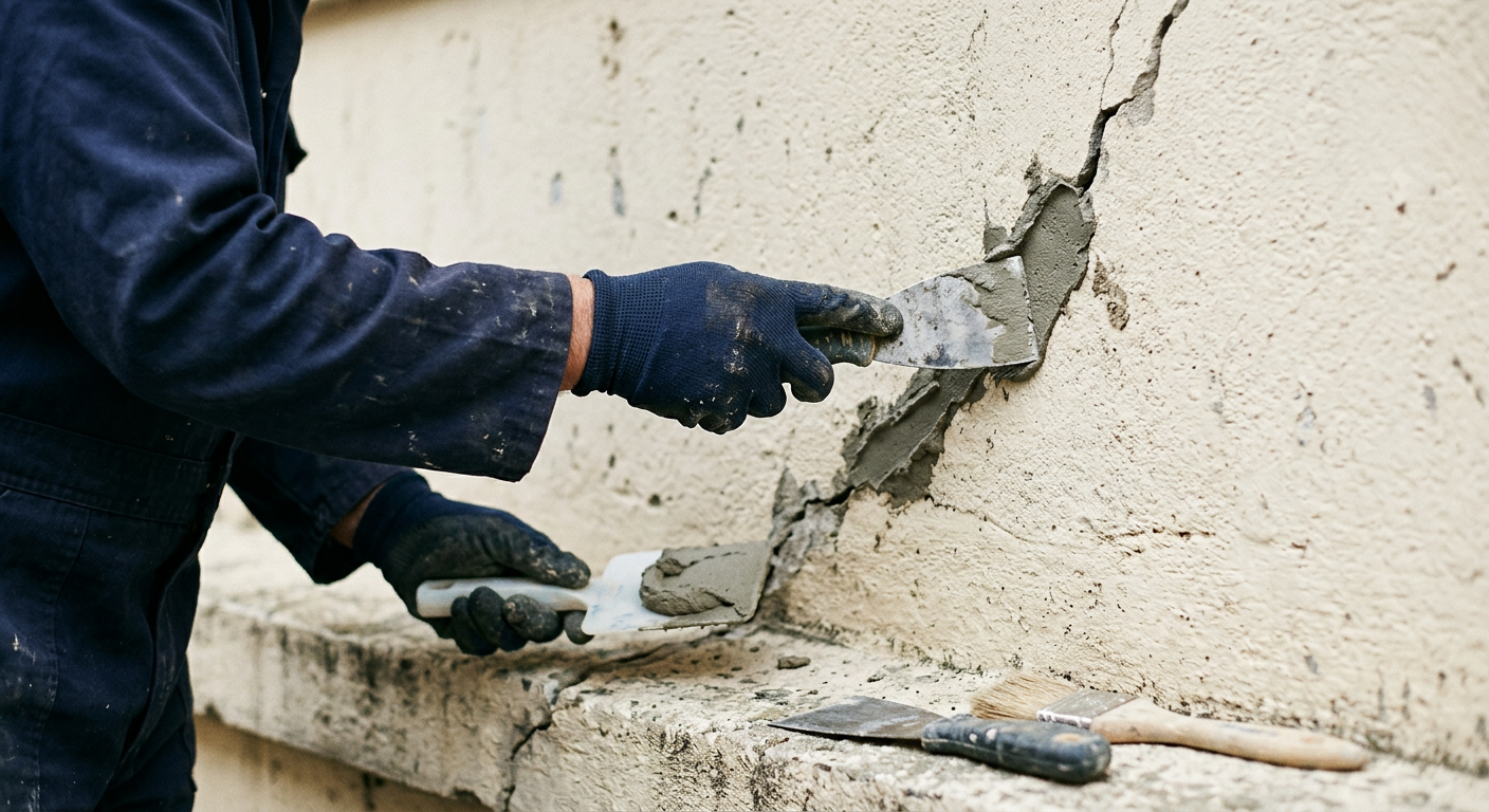 Reparación y sellado de fachada realizado por Servicios GeoKing