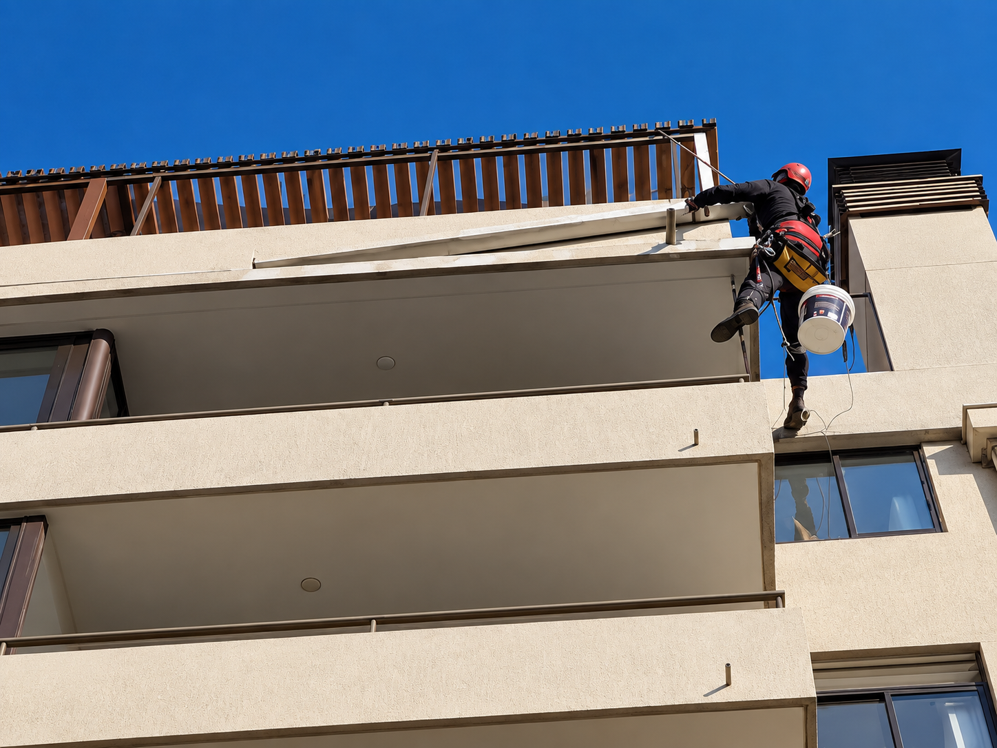 Reparación y Sellado de Fachadas realizado con trabajo vertical por GeoKing